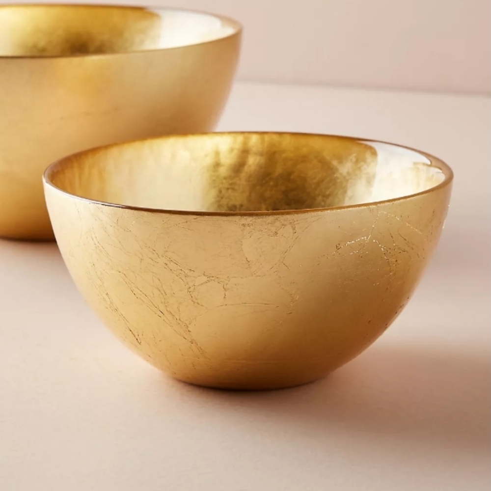 Anthropologie Reign Gilded Nut Bowl - gold